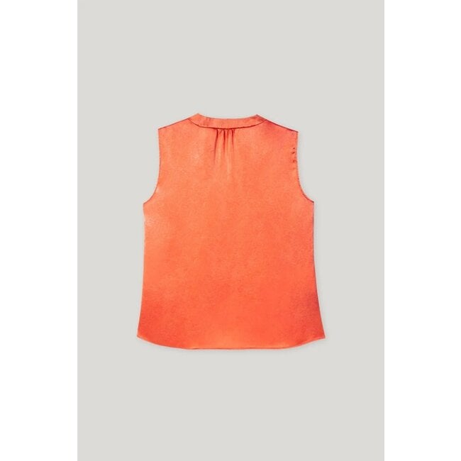 Luisa Cerano Top with tie ribbon koraal