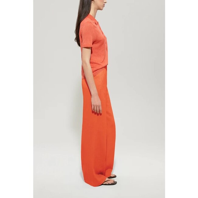 Luisa Cerano Wide-leg pants in linen blend hibiscus