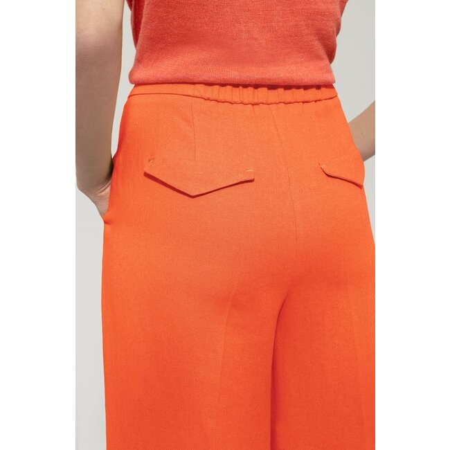 Luisa Cerano Wide-leg pants in linen blend hibiscus