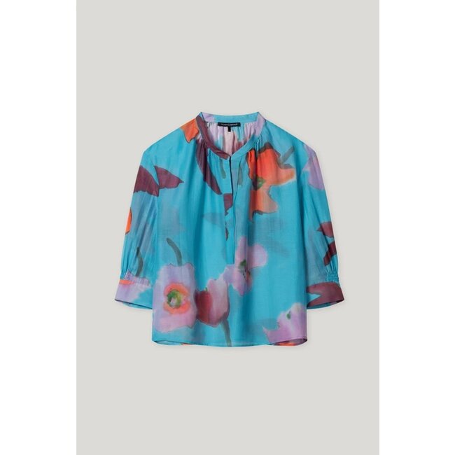 Luisa Cerano Blouse with hibiscus print
