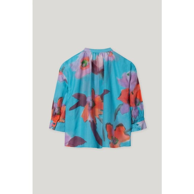 Luisa Cerano Blouse with hibiscus print