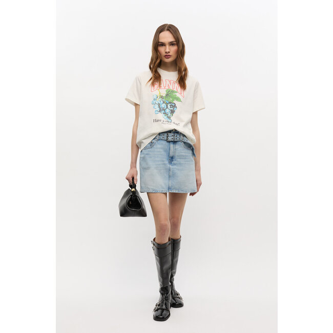 GANNI Basic Cotton Jersey Grapes Relaxed T-shirt