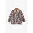 GANNI Printed Canvas Midi Jacket Almond Milk