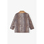 GANNI Printed Canvas Midi Jacket Almond Milk
