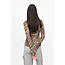 GANNI Printed Marl Mesh Long Sleeve Top