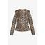 GANNI Printed Marl Mesh Long Sleeve Top