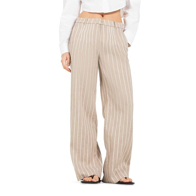 Cambio Mira Pants Pinstripe Sandstorm Creme