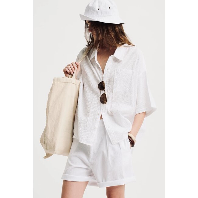 DENIMIST Button Down Shirt white seersucker