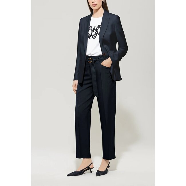 Luisa Cerano Gabardine tapered broek marine