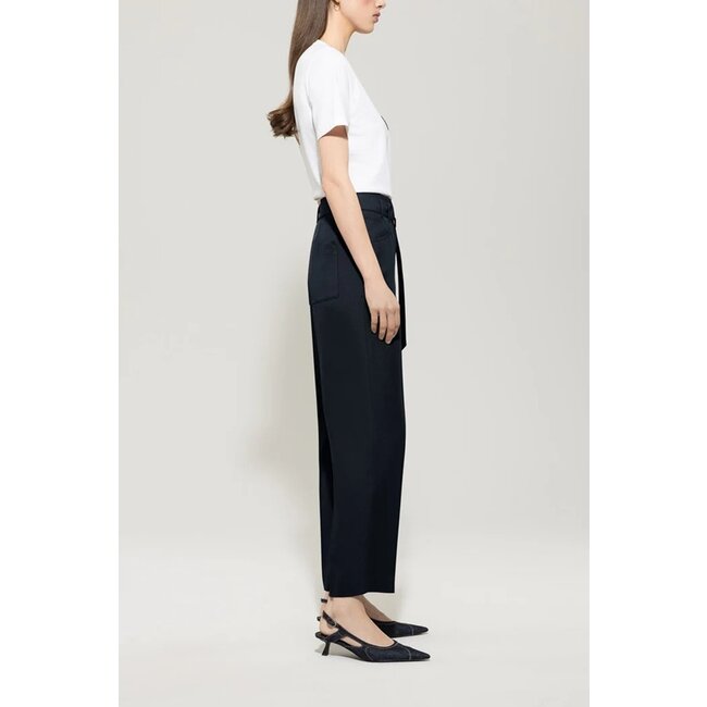 Luisa Cerano Gabardine tapered broek marine