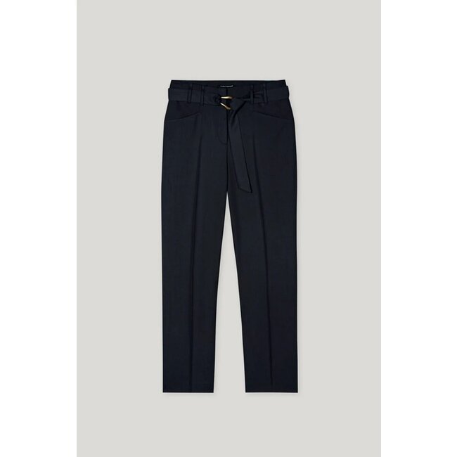 Luisa Cerano Gabardine tapered broek marine