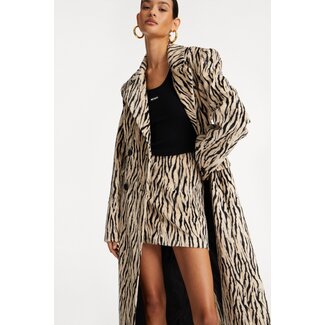 Rotate ROTATE Printed Faux Fur Skirt