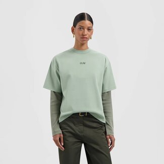 Olaf Olaf Retro  logo boxy Tee green milieu