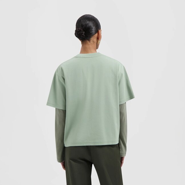 Olaf Retro  logo boxy Tee green milieu
