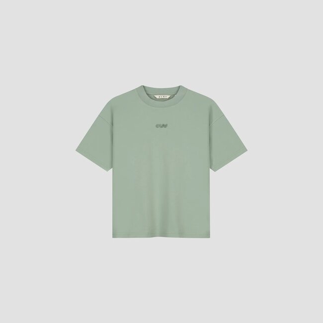 Olaf Retro  logo boxy Tee green milieu