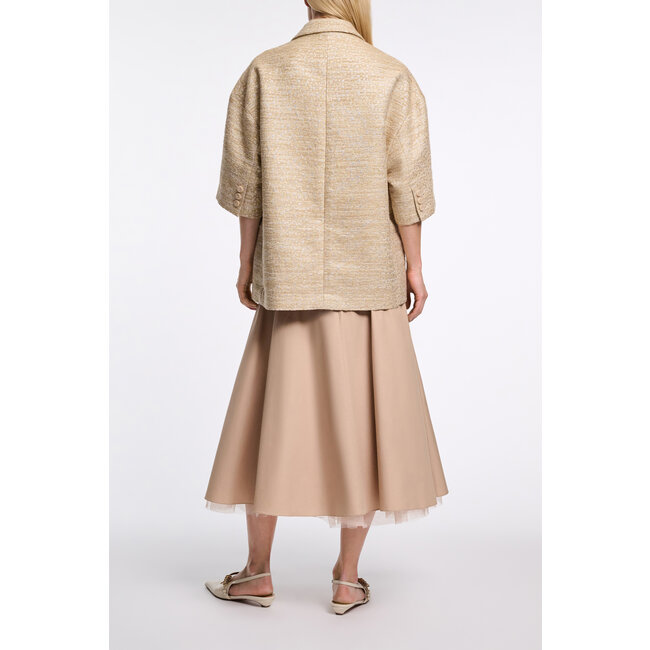 Dorothee Schumacher Shiny Coolness coat Shimmering Sand