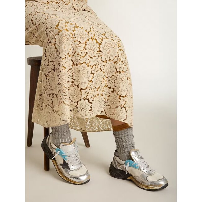 Golden Goose Running dad sneaker mesh and laminated leather