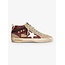 Golden Goose Mid star sneaker glitter leather star and wave bordeaux