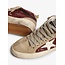 Golden Goose Mid star sneaker glitter leather star and wave bordeaux