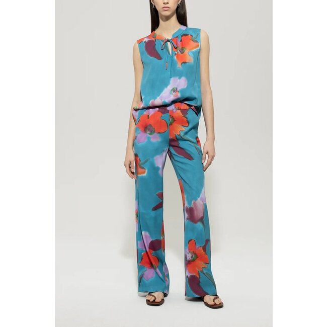 Luisa Cerano Blouse top with hibiscus print