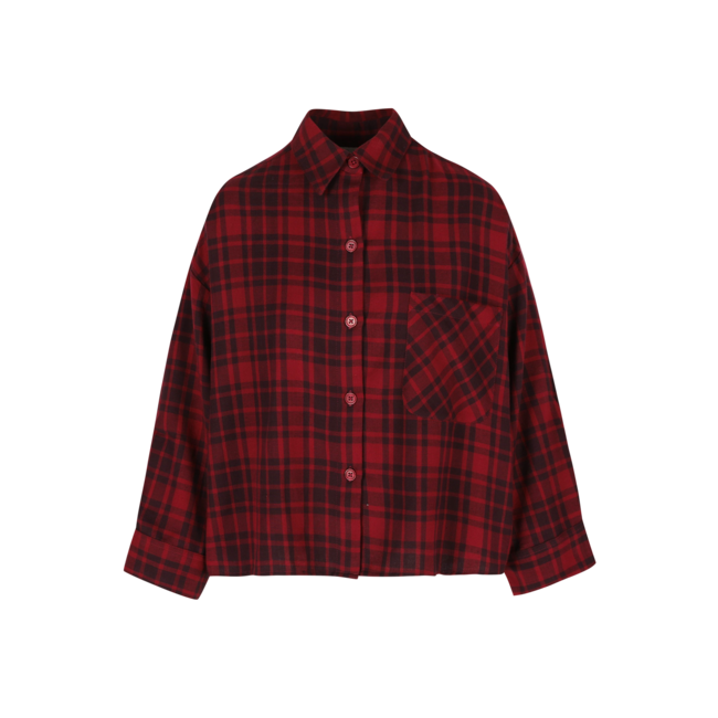 RAE Antwerp Nikki blouse in redwine check