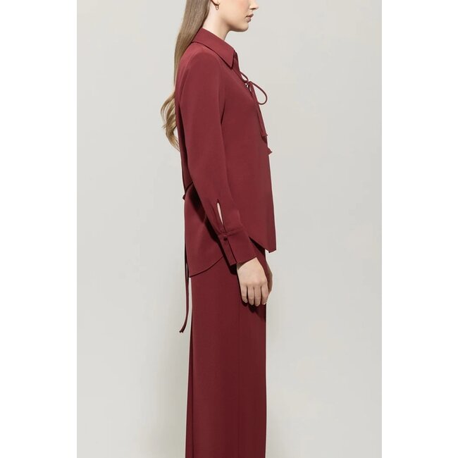 Luisa Cerano Shirt blouse with tie ribbon detail