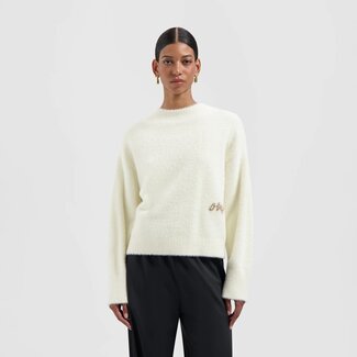 Olaf Olaf | SHOP ONLINE | Fluffy logo Knit off-white | BANKGEHEIM