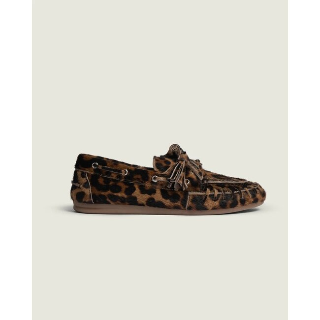 Posa Boat Loafer Fringe | Leopard