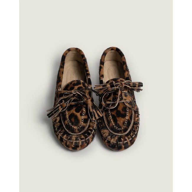 Posa Boat Loafer Fringe | Leopard