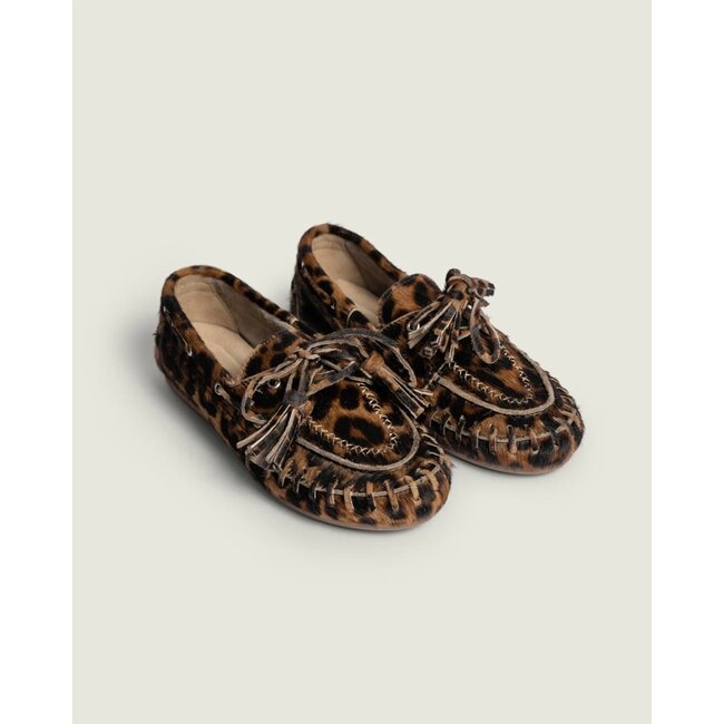 Posa Boat Loafer Fringe | Leopard