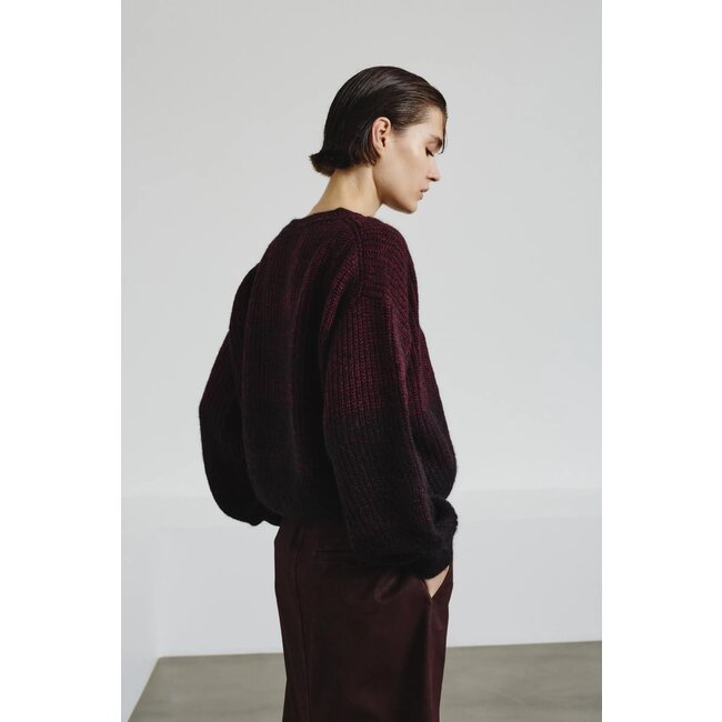 POMANDÈRE Gradient English rib crew neck sweater
