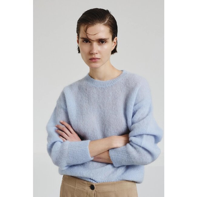 POMANDÈRE Crew neck in mohair sky blue