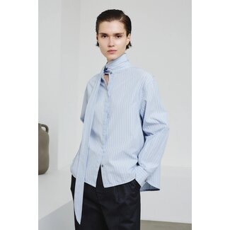 POMANDÈRE POMANDÈRE Shirt with scarf in striped poplin