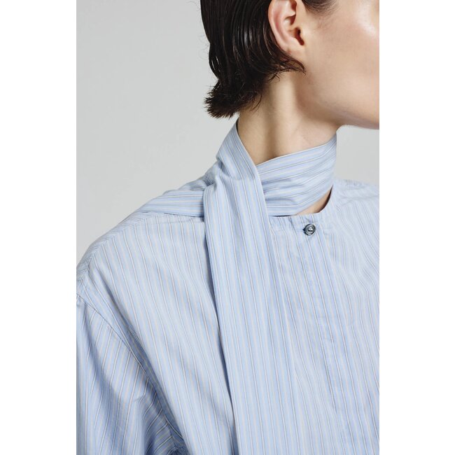 POMANDÈRE Shirt with scarf in striped poplin