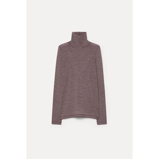POMANDÈRE POMANDÈRE Striped pure wool jersey turtleneck in plum