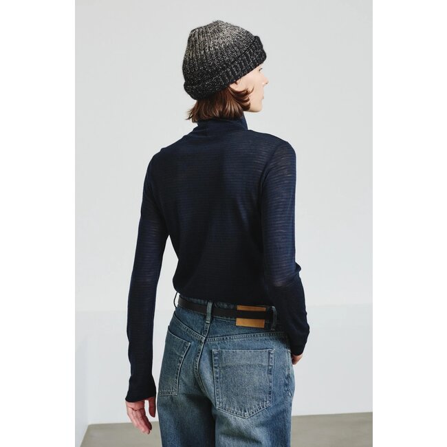 POMANDÈRE Striped pure wool jersey turtleneck