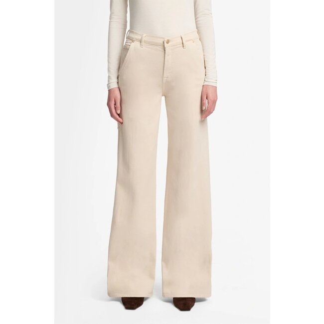 7 For All Mankind Lotta Trousers Creme With Carpenter Details