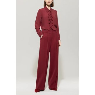 Luisa Cerano Luisa Cerano Ruffled blouse in silk blend berry red