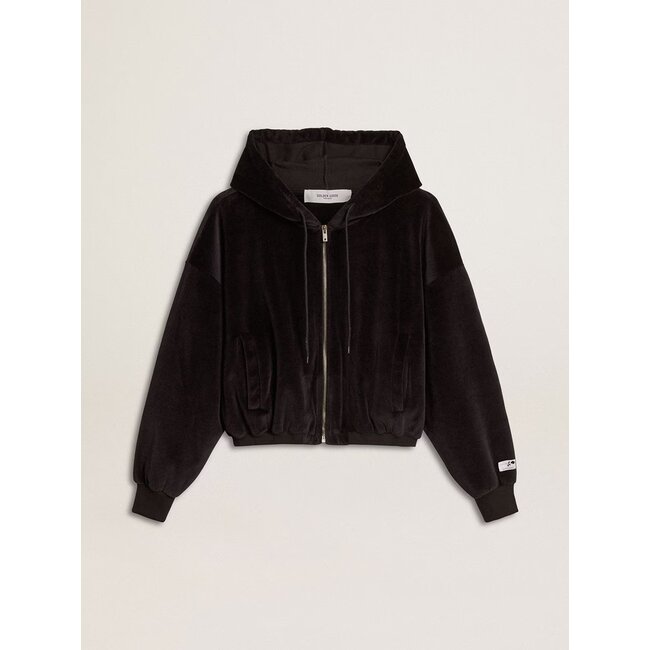 Golden Goose Zip up hoodie crop bomber double chenille
