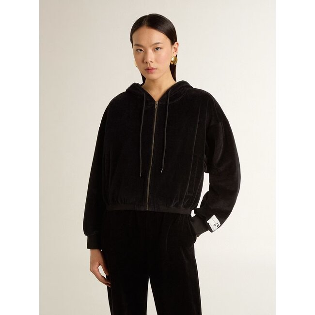 Golden Goose Zip up hoodie crop bomber double chenille