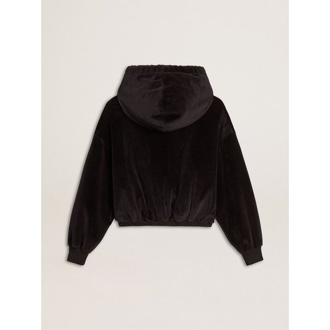 Golden Goose Zip up hoodie crop bomber double chenille