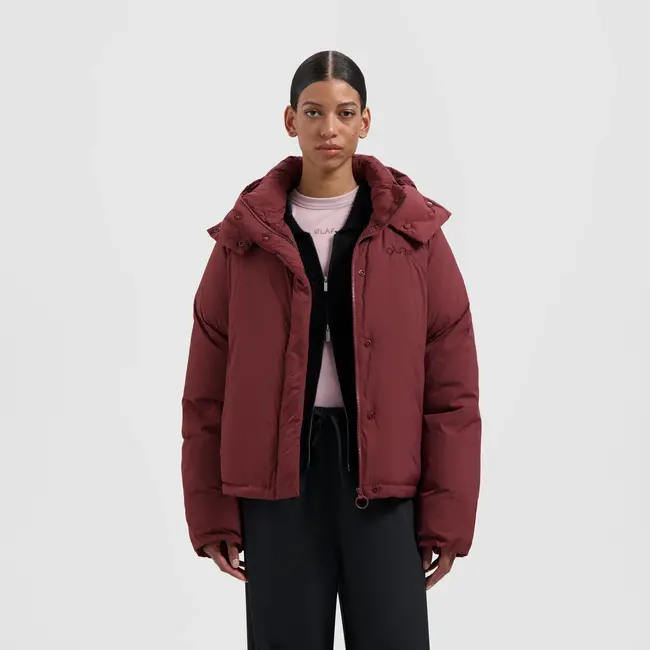 Hooded puffer Jacket rum raisin