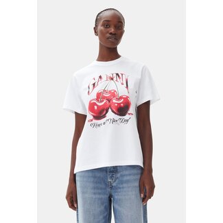 GANNI GANNI Basic Jersey Cherry Relaxed t-shirt
