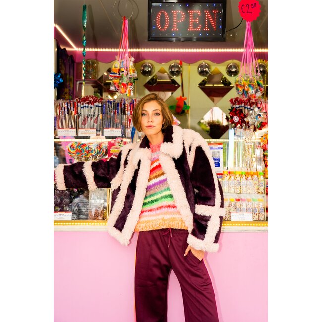 STAND STUDIO Cecilia Jacket Dark Plum/Dusty Pink