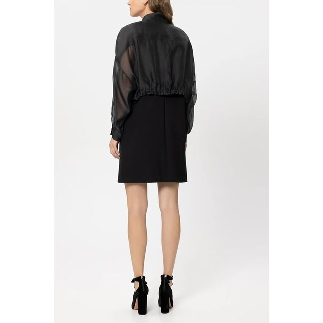 Luisa Cerano Overshirt blouse with stand-up collar