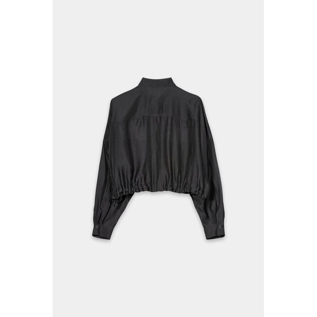 Luisa Cerano Overshirt blouse with stand-up collar