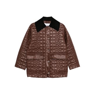 GANNI GANNI Shiny Quilt Midi Jacket Chicory Coffee
