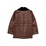 GANNI Shiny Quilt Midi Jacket Chicory Coffee