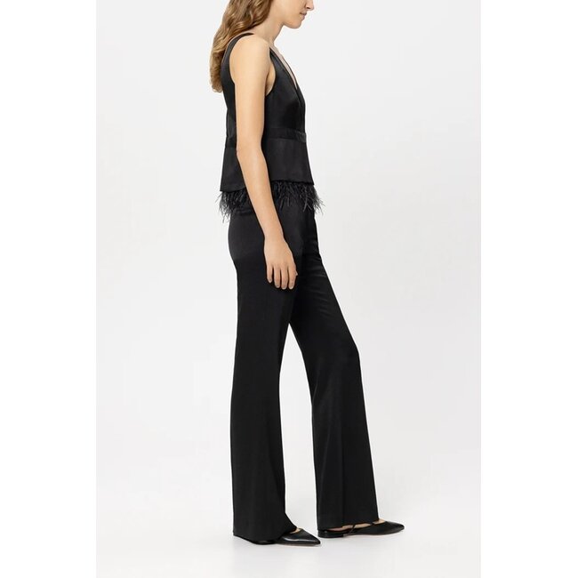 Luisa Cerano Uitlopende broek met satijnlook