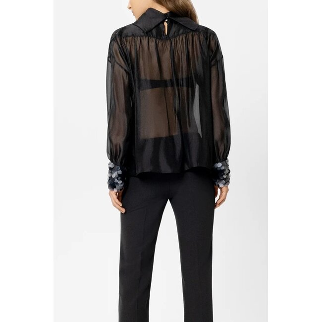 Luisa Cerano Blouse with sequin cuffs